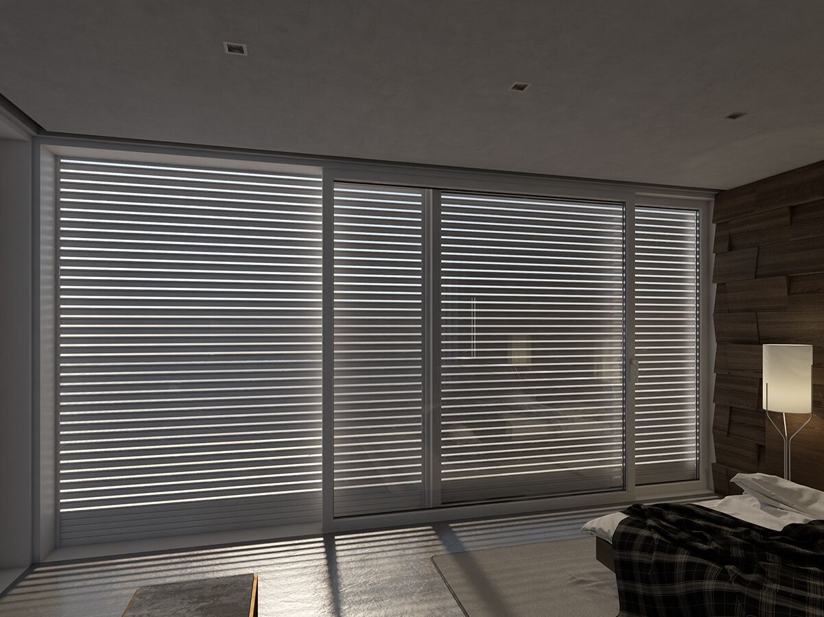 Экструдированный алюминиевый микро-перфорированный роликовый затвор с защитой от взлома Mv Line специальные рольставни ARCH-00098227