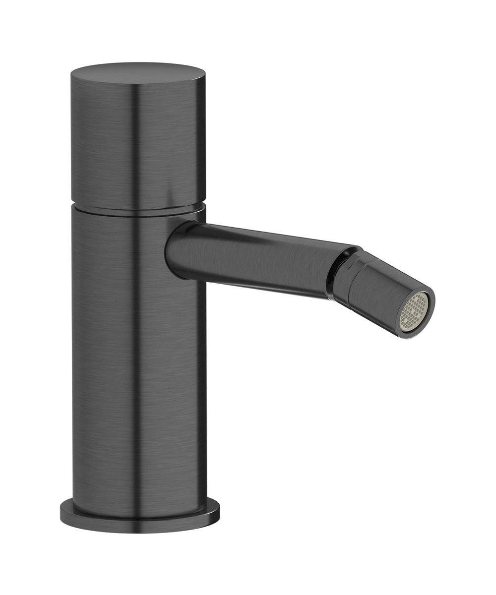 Смеситель для биде на 1 отверстие в комплекте с донным клапаном. WE ARE IB rr220cs Brushed Black Chrome Brera