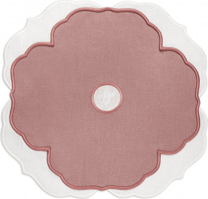 10674763 Truffle Bee Салфетка постановочная Truffle Bee Фонтан 43х43см, пыльный розовый, лен Ткань