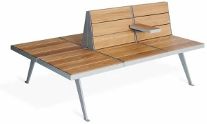 VESTRE Скамья из стали и дерева со спинкой