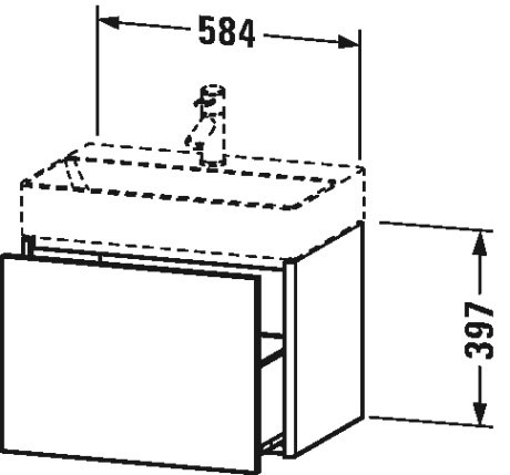 Тумбочка подвесная компакт XSquare #XS4067 584 x 390 мм Duravit XS406704949 - Вид №1