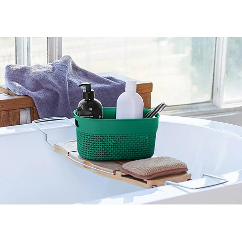 Корзинка для хранения Plast Team Oslo 23.4x17.3x12.1 см овальная цвет изумруд STLM-2210693 - Вид №2