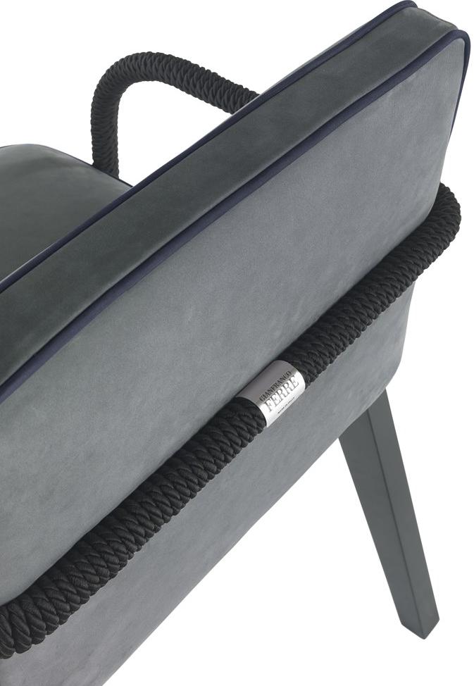 Gianfranco Ferré Home Мягкое кожаное кресло с подлокотниками Loop sun-id-1429738 - Вид №3