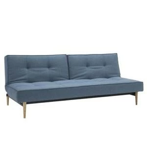 Диван Splitback с мягкими подлокотниками Sharp и хромированными ножками, голубой