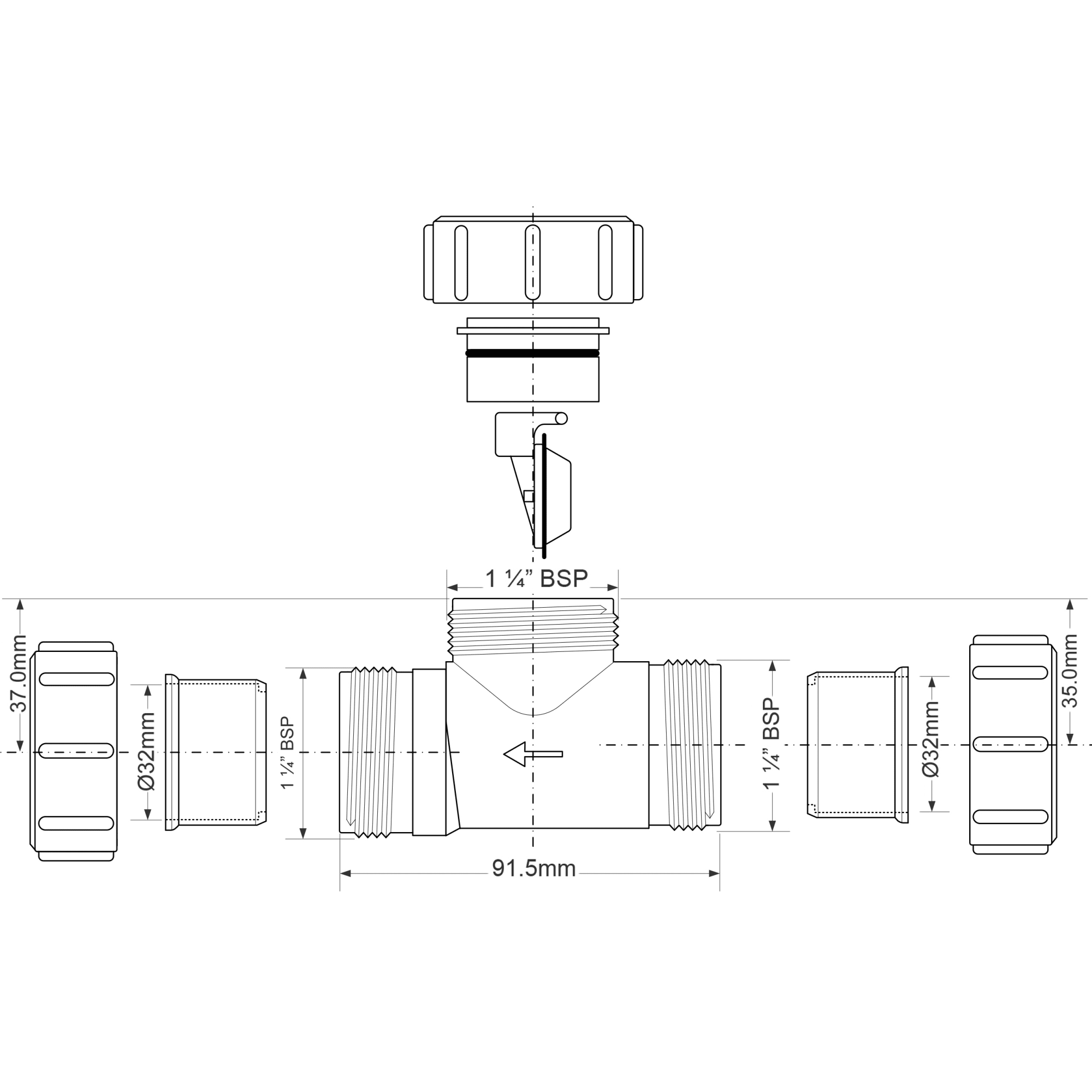 82422835 Клапан обратный McAlpine ø32 мм S28-NRV-32 Santreyd  - Вид №2