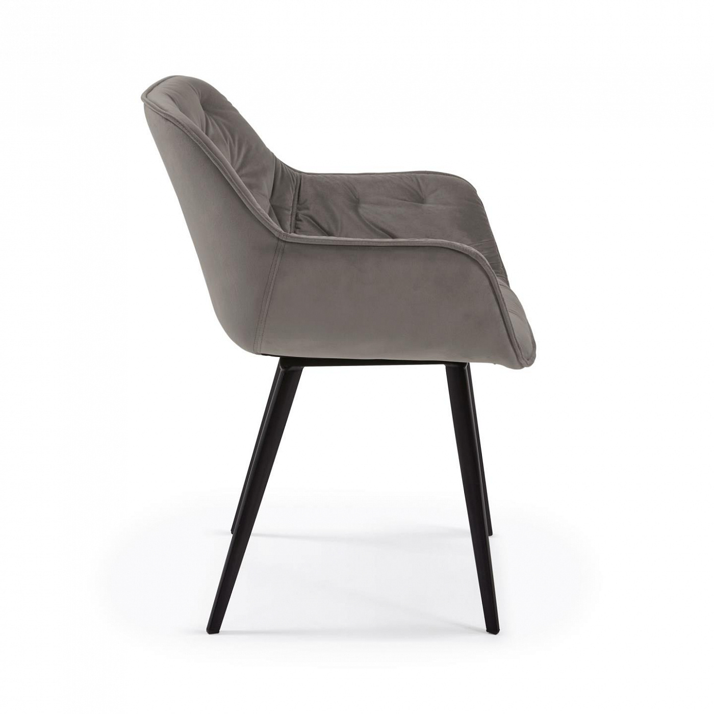 068858 Стул серый бархат La Forma Mulder  - Вид №1