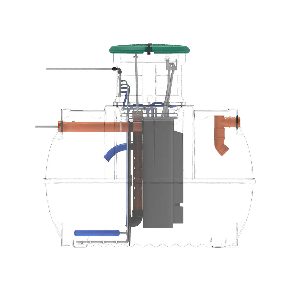 Станция биологической очистки четрыхкамерная Rostok Ground 8 Pro 3500 литров 1600 л/сутки STLM-2121561 - Вид №9