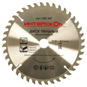 Диск циркулярный по дереву Интерскол, 180x20/16 мм 15324391 STLM-2019770