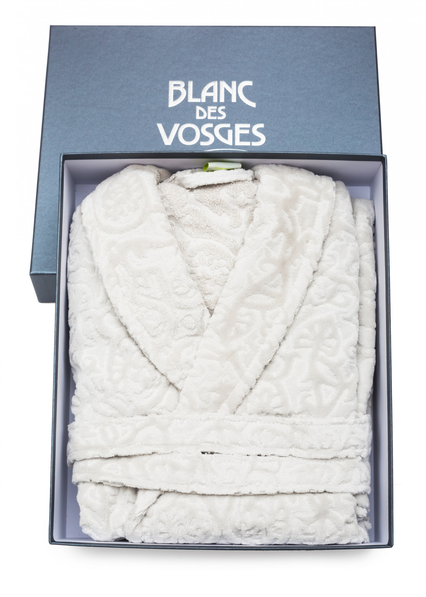 RO_PR_P_XL Халат велюр Princess XL серый хлопок 420 гр/м2 Blanc des Vosges Santreyd 