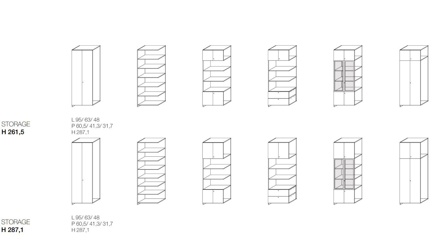 Модульный высокий офисный книжный шкаф Citterio программа 3 ARCH-00070224 - Вид №4