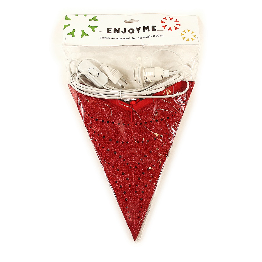 Светильник подвесной Star с кабелем 3,5 м и патроном под лампочку E14, 60 см., красный Enjoyme ENNY0062 - Вид №5