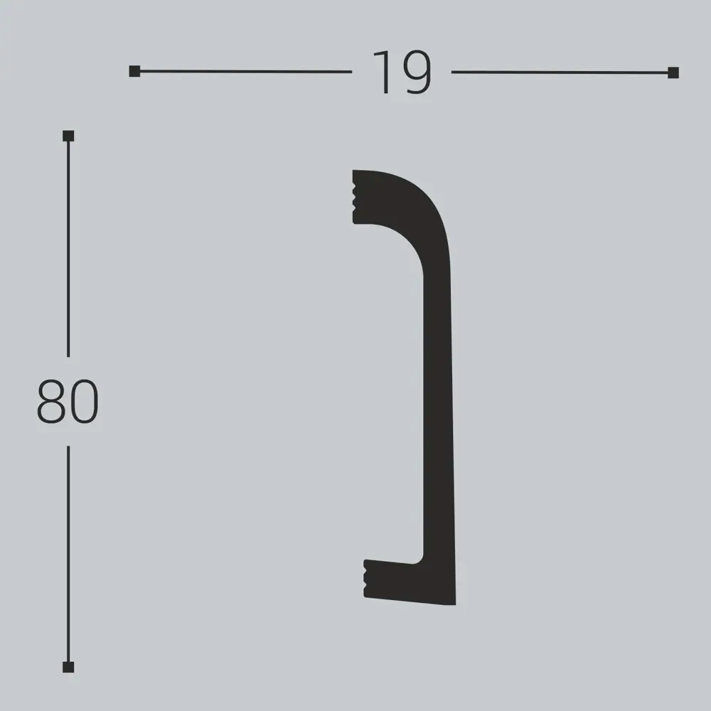 Плинтус Bello Deco 80x19x2000 мм ударопрочный влагостойкий дюрополимер черный антрацит STLM-2161683 - Вид №2