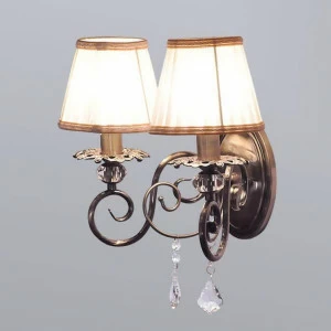 Бра с подвесками на 2 лампы бежевое Newport 2102/A NEWPORT 2100 00-3931114 Бежевый;бронза