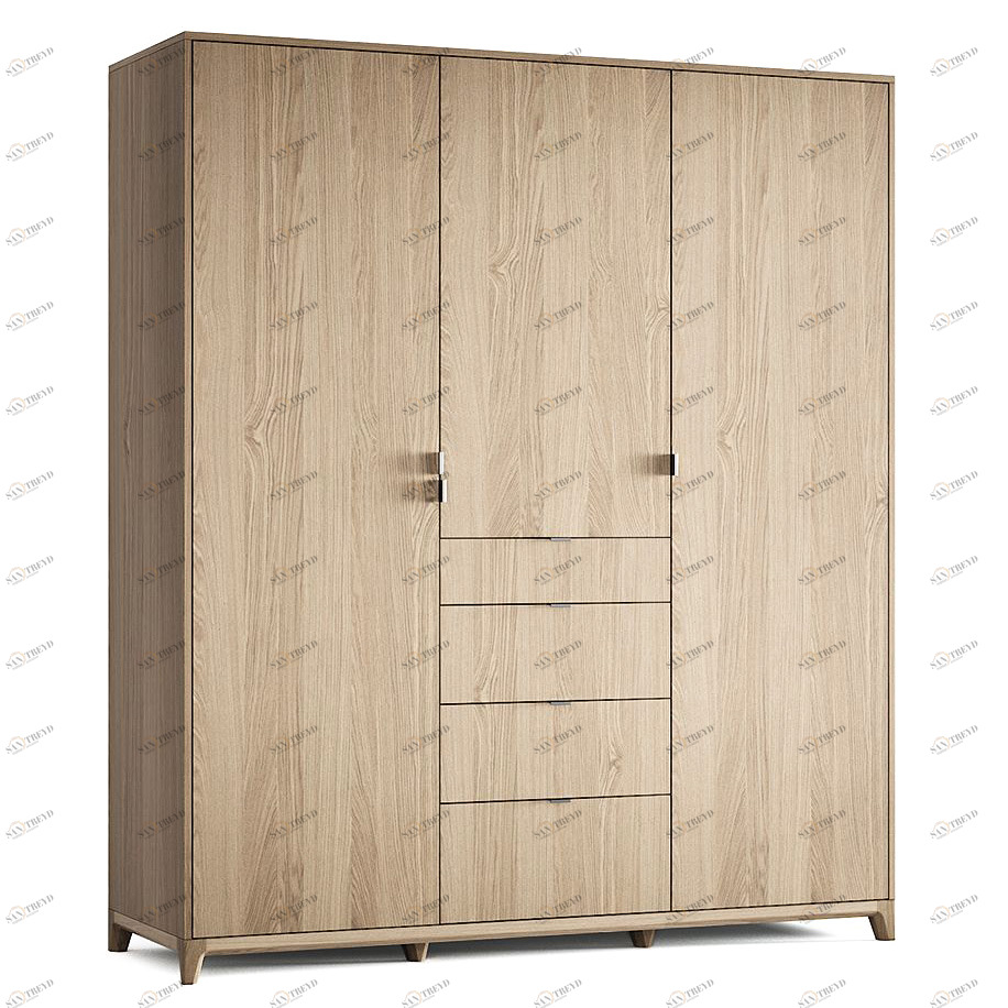 Шкаф трехстворчатый с ящиками осветленный дуб Case №2 THE IDEA  210382 Бежевый 