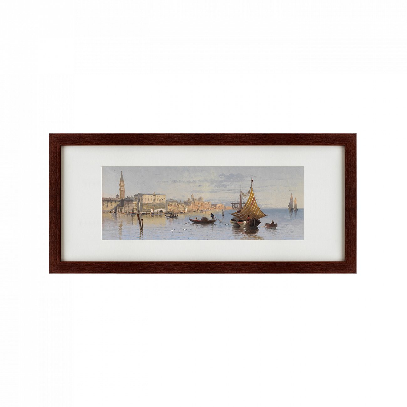 Картина в деревянной раме 35х77 см Sunrise, 1890г КАРТИНЫ В КВАРТИРУ  093655 Белый;коричневый;разноцветный  - Вид №1