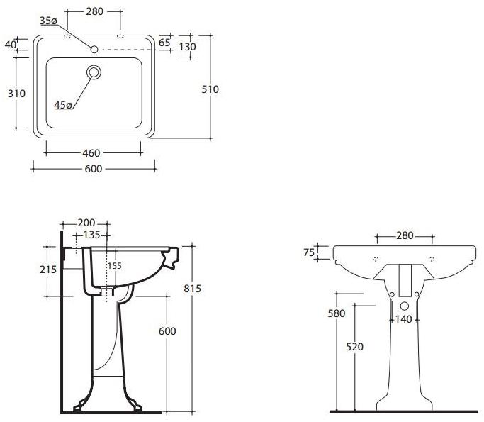 Пьедестал для раковины овальная Galassia ETHOS sun-id-1356972 - Вид №1