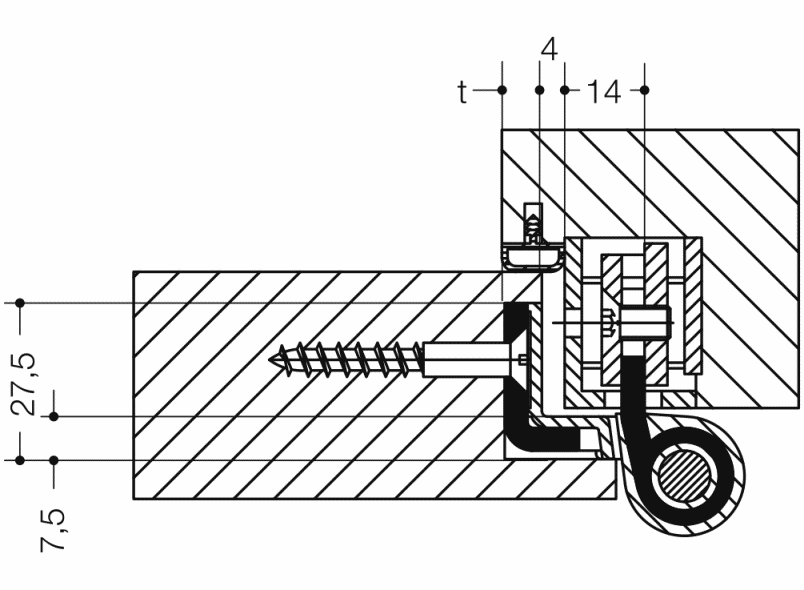 B8107.160FS трехрулонная лента HEWI Türzubehör  - Вид №1