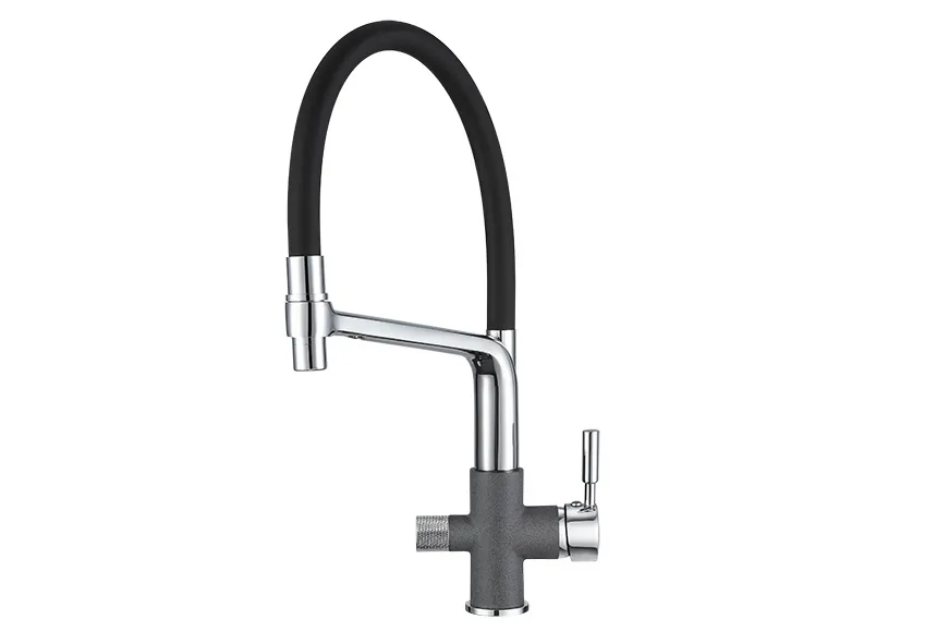 0075, ГРАФИТ (ЧЁРНО-СЕРЫЙ), СМЕСИТЕЛЬ КУХОННЫЙ GRANULA 75-ST64 - Вид №1