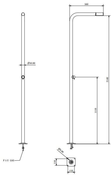Ama Luxury Shower Душевая стойка / внешний душ из нержавеющей стали sun-id-1363720 - Вид №5