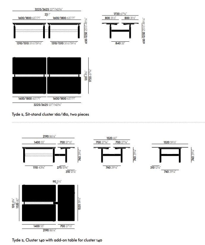 Стол с регулируемой высотой VITRA Tyde 2 ARCH-00000600 - Вид №15