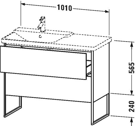 XS446508686 Тумбочка напольная XSquare #XS4465 1010 x 473 мм Капучино глянцевый лак Duravit - Вид №1