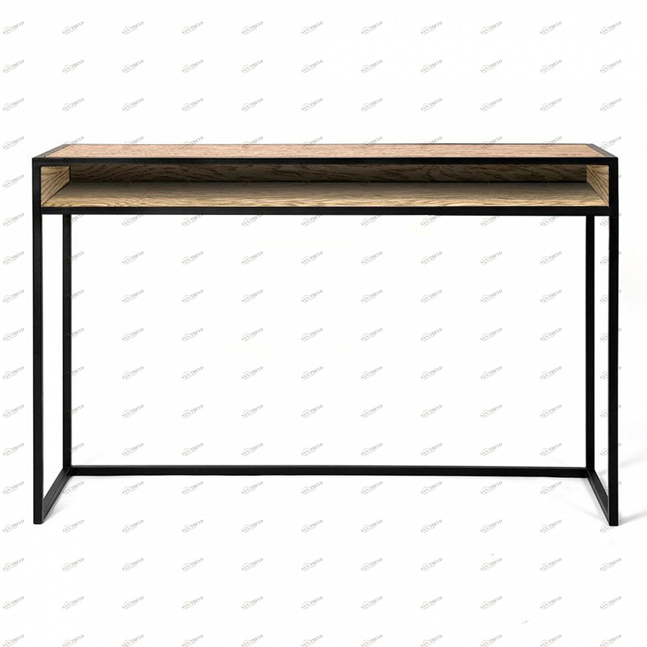 Письменный стол с полкой деревянный, светлый дуб Workspace black INTELLIGENT DESIGN  260815 Бежевый 