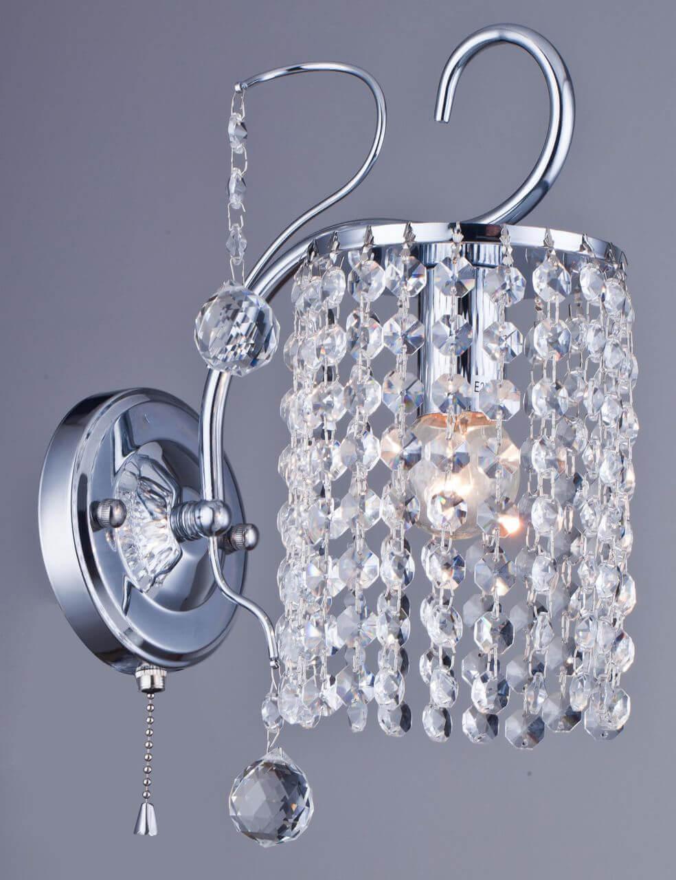 Бра хрустальное хром Leona FR1127-WL-01-CH FREYA LEONA 00-3928150 Прозрачный;хром  - Вид №1