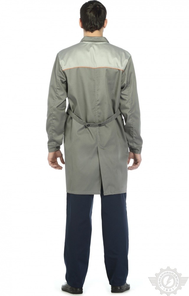 65752 Халат "Профессионал" мужской темно-серый со светло-серым  Одежда для обслуживающего персонала  размер 52-54/170-176 Спецодежда  - Вид №3
