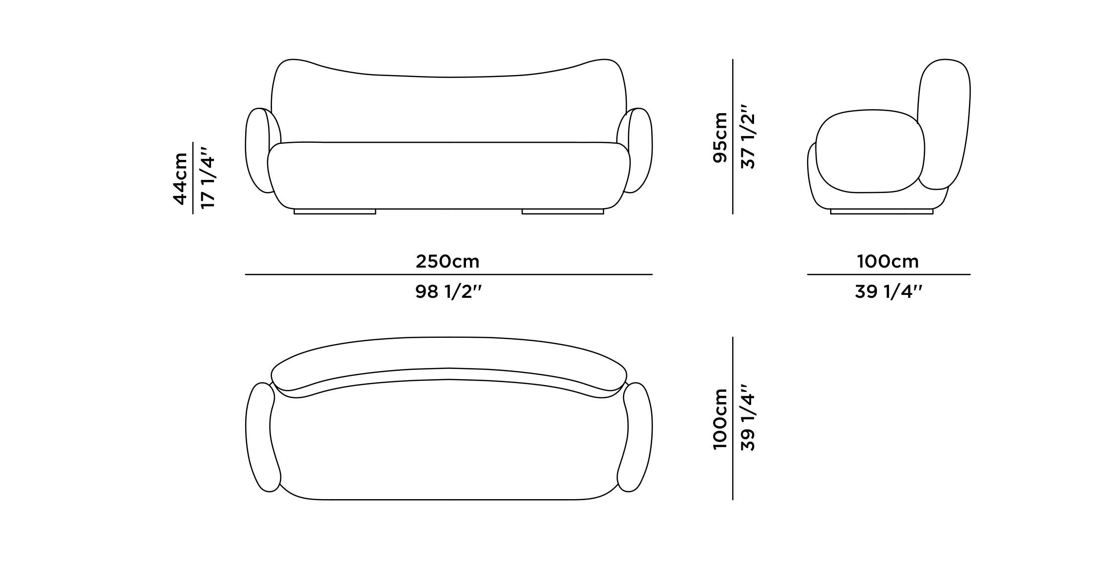 3-местный тканевый диван Greenapple Conchula ARCH-00072146 - Вид №7