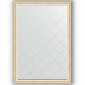 BY 4484 Зеркало с гравировкой в багетной раме - старый гипс 82 mm EVOFORM Exclusive-G