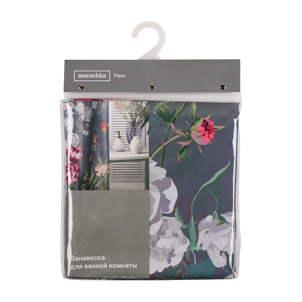 Штора для ванной Fleur 180x200 см полиэстер цвет зеленый MOROSHKA STLM-2050571 - Вид №4