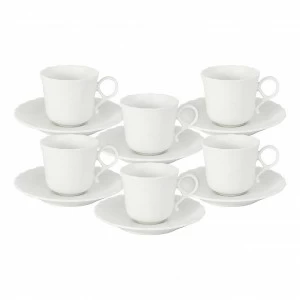 Кофейные чашки фарфоровые с блюдцами 6 шт белые "Шелк" NARUMI ШЕЛК 00-3946923 Белый