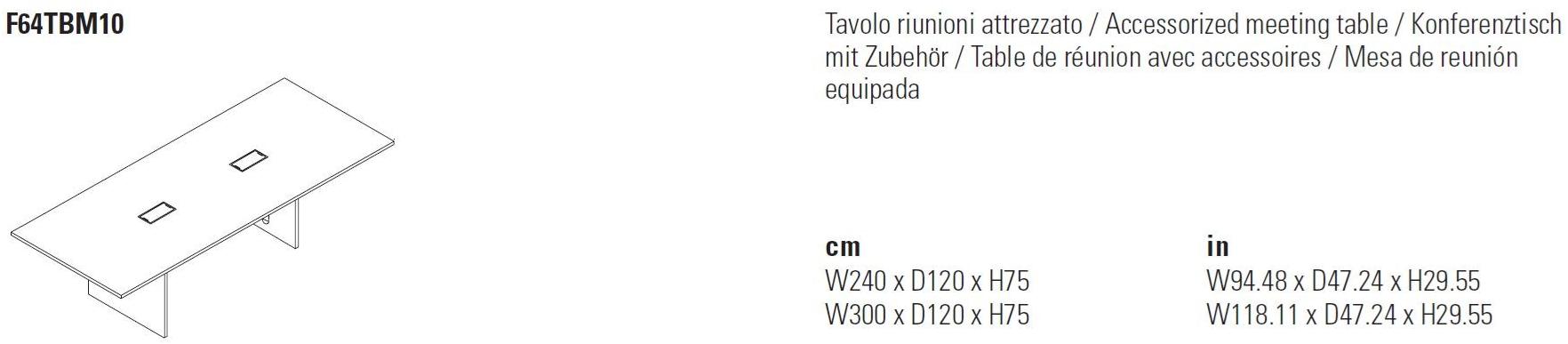 FANTONI Стол для переговоров с системой управления кабелями Sistema 28 F64tbm10 - Вид №1