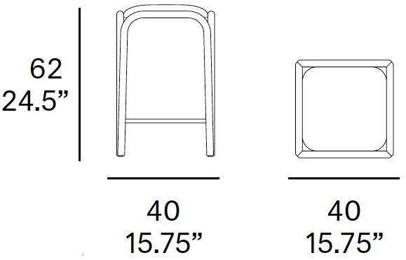 EXPORMIM Высокий табурет из ротанга со встроенной подушкой Fontal T019 u / t018 u - Вид №8