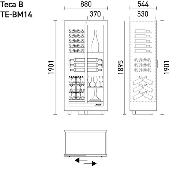 EXPO Встраиваемый винный холодильник из алюминия с подсветкой Teca b Te-bh14 / te-bm14 - Вид №7
