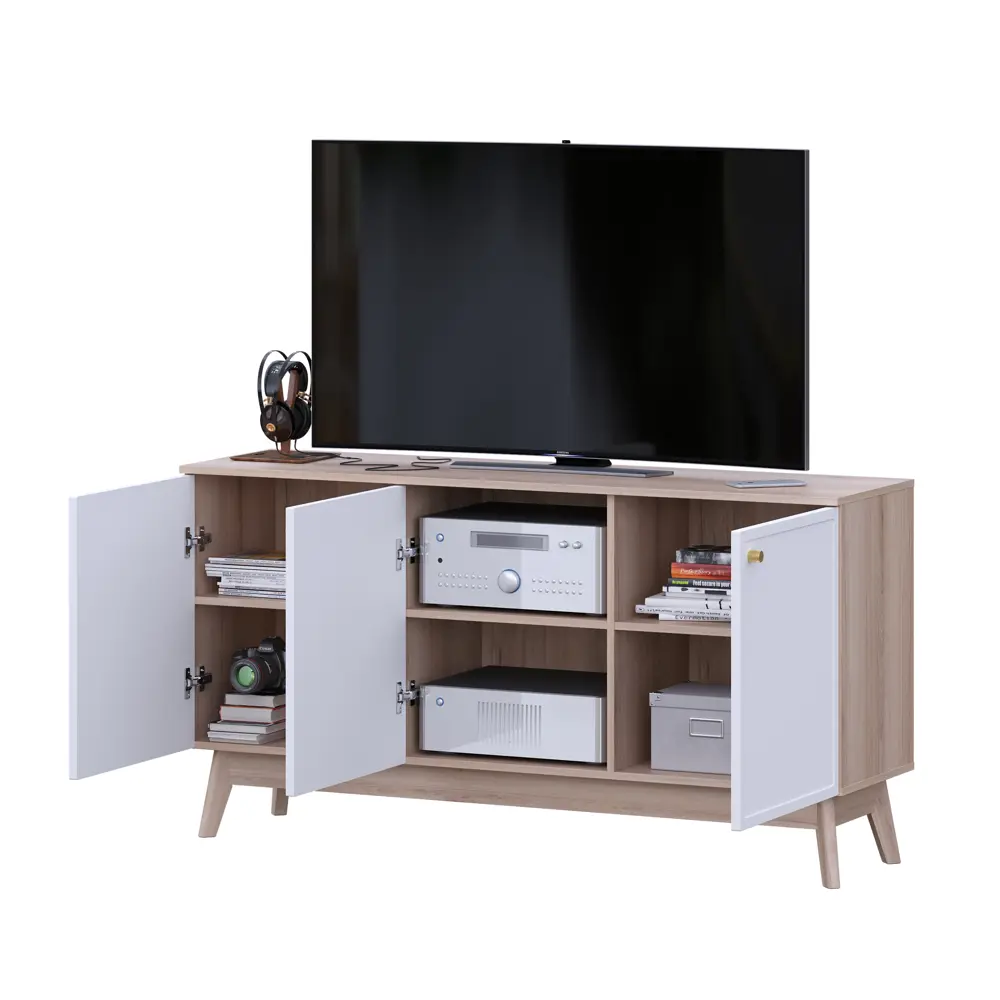 Тумба под телевизор KONSENSA Амьен 150x79x41.7 см ЛДСП цвет белый/коричневый Лион STLM-2071117 - Вид №10