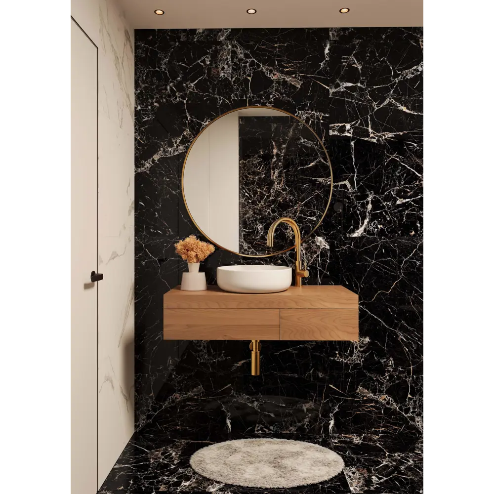 Керамогранит ARCADIA CERAMICA Torino Black - глянцевый черный 60x120 см 89396422 High Gloss STLM-1394656 - Вид №5
