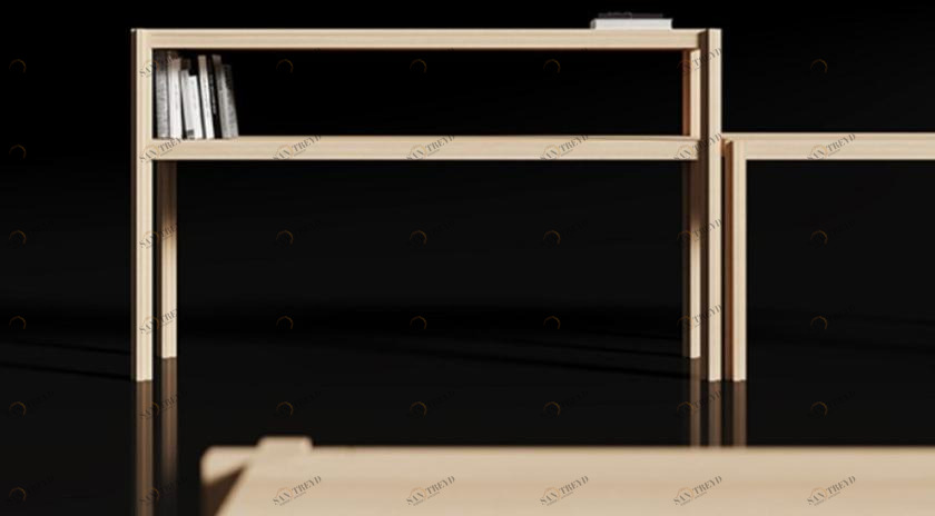 Citterio Низкий открытый офисный книжный шкаф из массива дерева Inlay sun-id-1426175