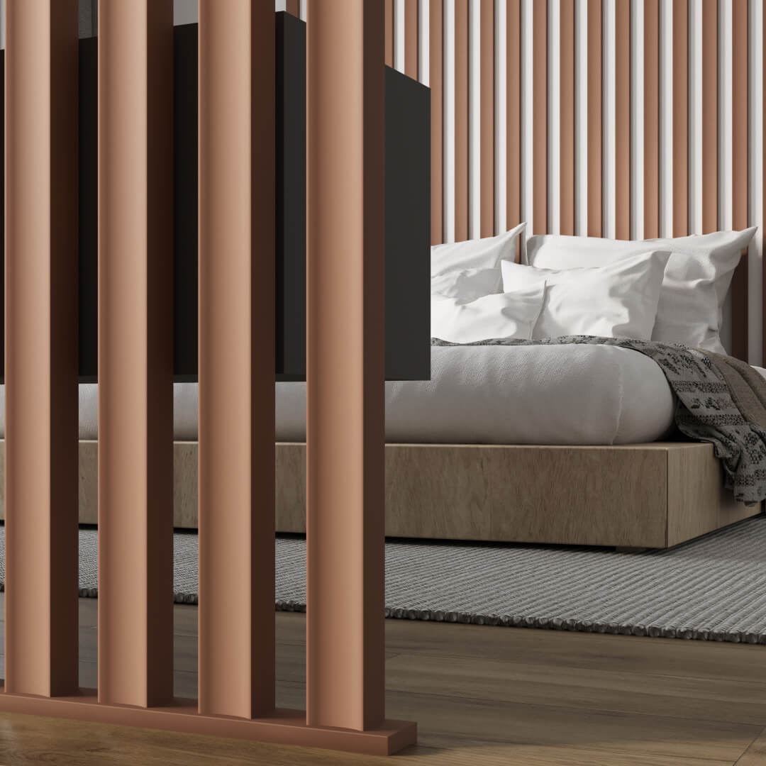 Интерьерная Рейка МДФ STELLA Планкен Рекесс De Luxe Mauve 19*50*2700 (уп.4 шт.) STSR-845 - Вид №7