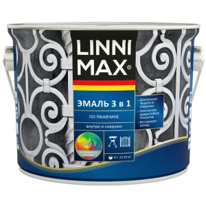 LINNIMAX Грунт-эмаль 3 в 1 по ржавчине белая 2.5 л 89349600