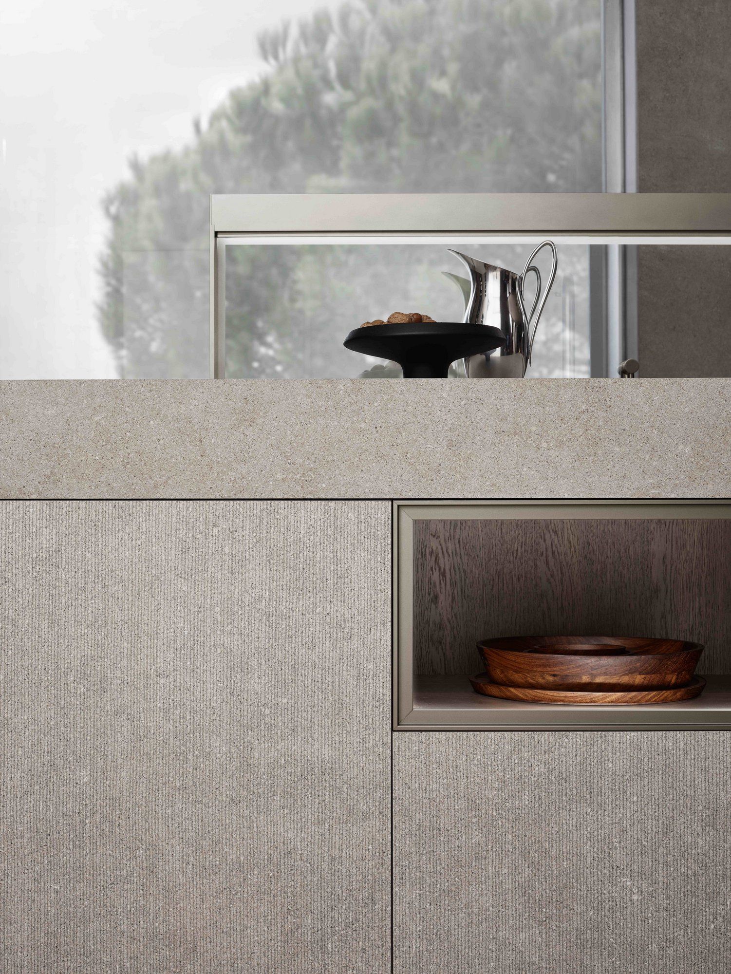 Кухня без ручек на заказ с полуостровом ERNESTOMEDA знак ARCH-00134842 - Вид №8