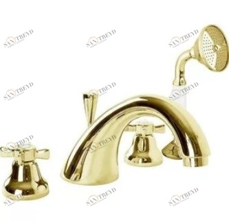 Смеситель на борт ванны с ручным выдвижным душем CEZARES LORD-BVD-03/24-M