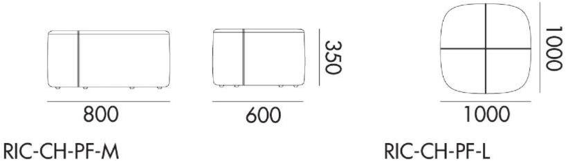 Grado Design Пуф из квадратной ткани с обивкой  Ric-ch-pf-l  - Вид №12
