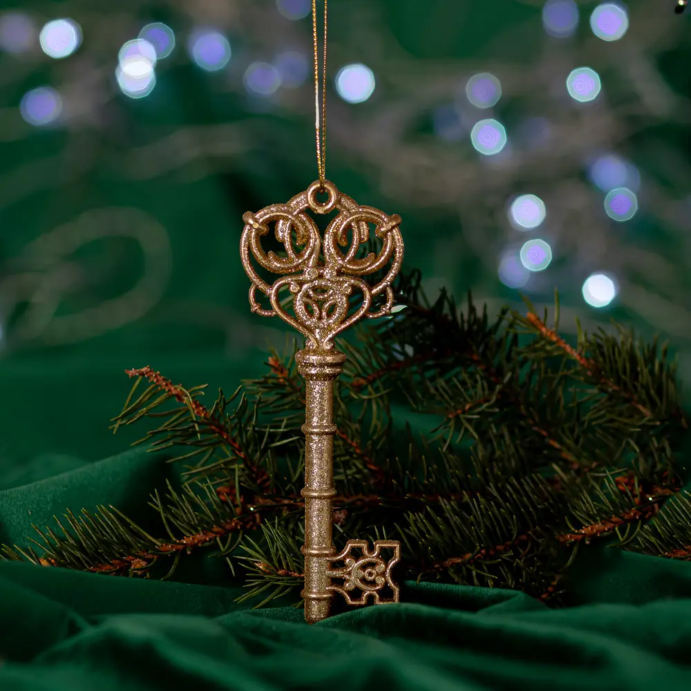 84884202 Новогоднее украшение Ключик 15x6 см цвет золотой STLM-1378458 Santreyd  - Вид №5