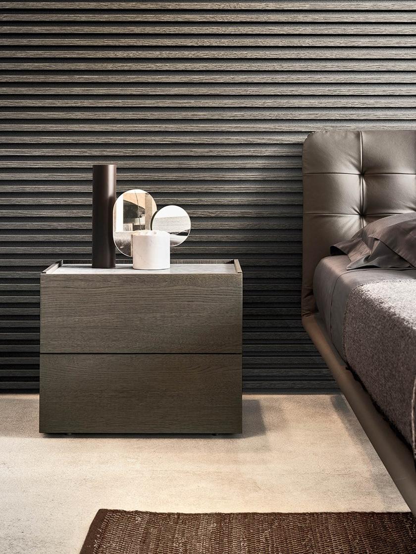 PIANCA Прямоугольная прикроватная тумбочка из лакированной древесины с ящиками Atlante sun-id-1357308 - Вид №1