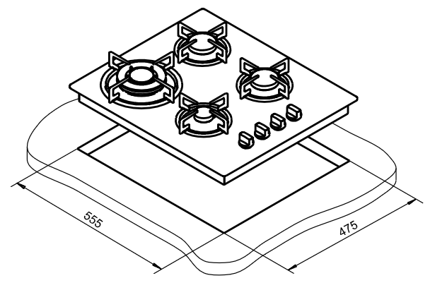 1046824 Газовая варочная поверхность Darina 1T1 BGС 341 12 В STDN-0077295 - Вид №9