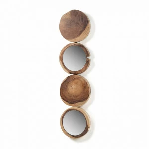 Зеркало деревянное круглое мунгур с двумя стеклами Enkel от La Forma LA FORMA ДИЗАЙНЕРСКИЕ 342821 Натуральный