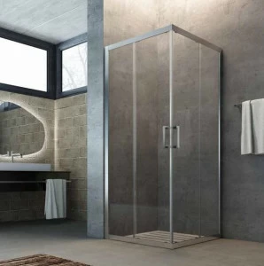 Glass1989 Душевая кабина угловая хрустальная с раздвижной дверцей Showering