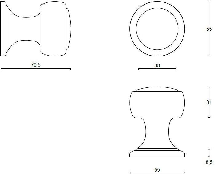 Formani Ручка дверная из латуни Bosco Lz200pd - lz201v - Вид №2