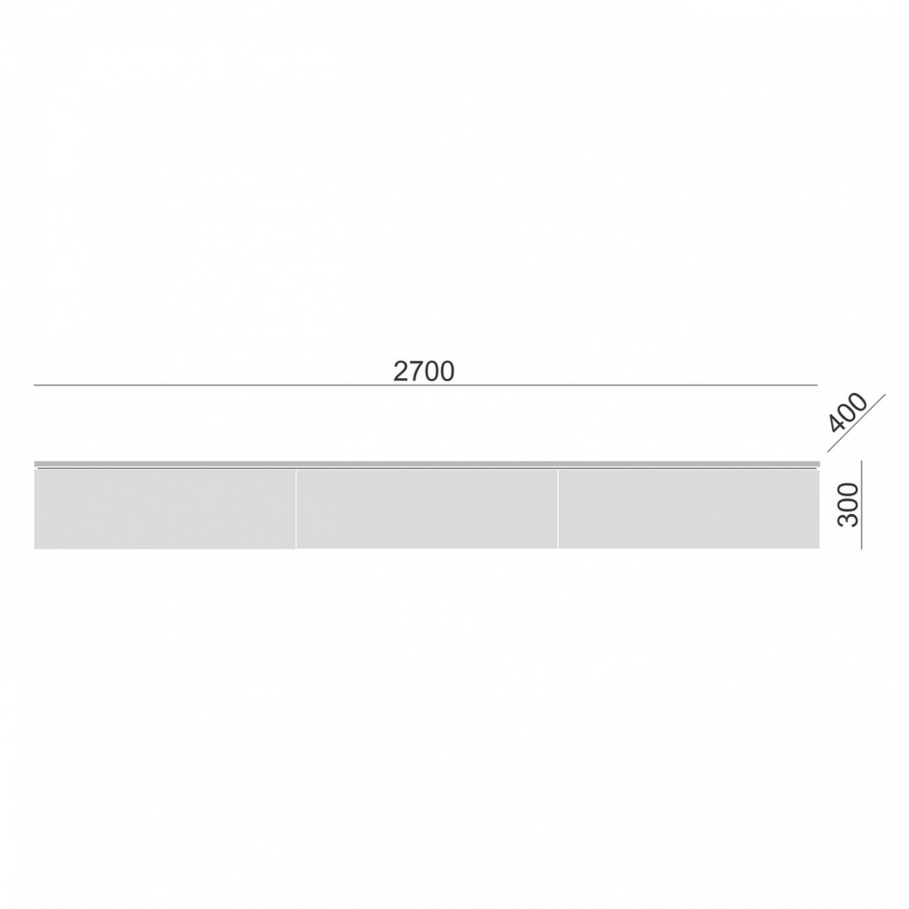 Тумба под телевизор с ящиками серо-бежевая 270 см Tall BRAGIN DESIGN  00-3879352 Бежевый  - Вид №3